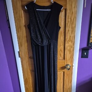 Elegant Black Sparkly Sleeveless Zip-Up  Romper